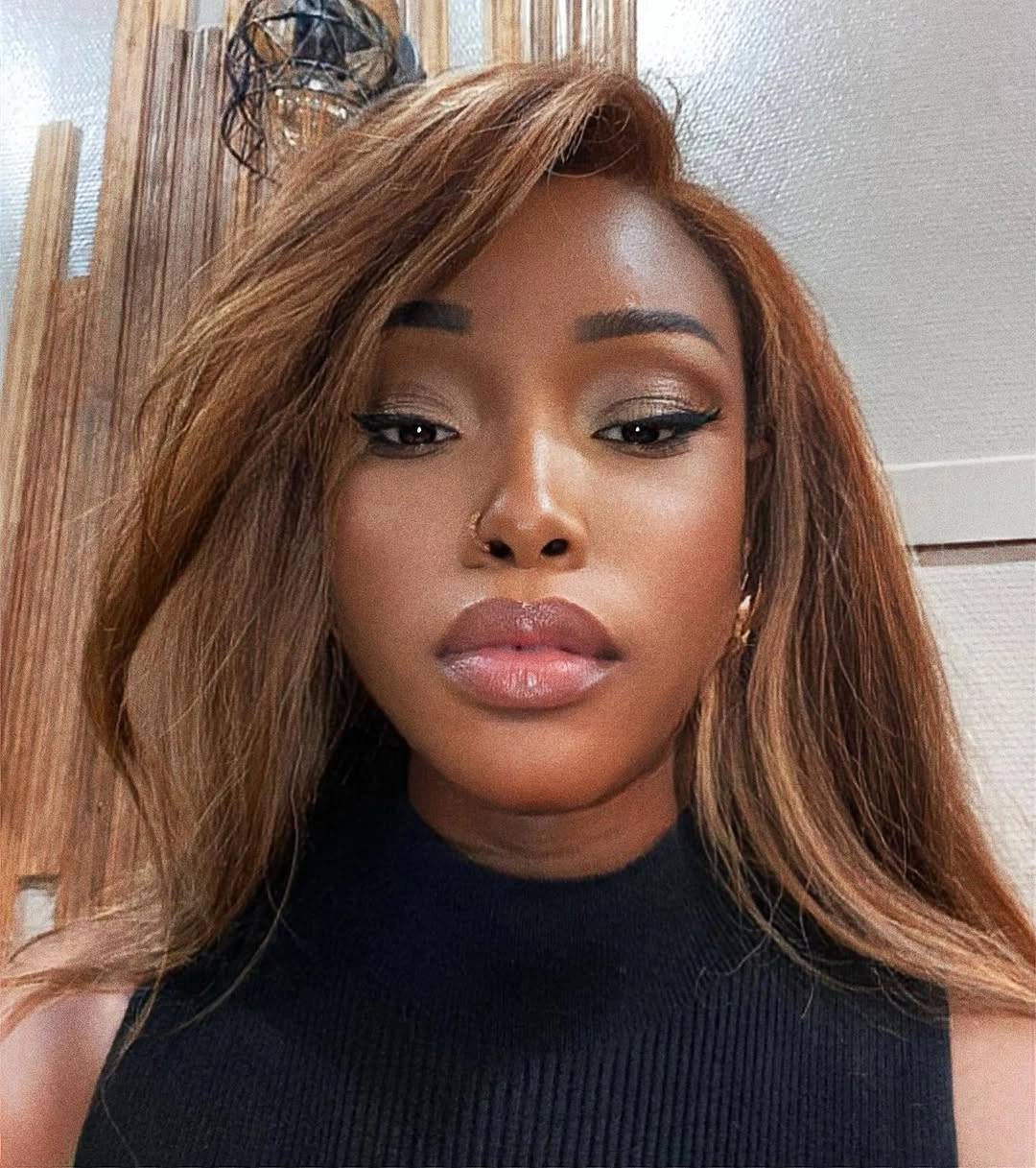 fall hair colors for black women 2026 Golden Cinnamon Brunette That Lights Up Fall