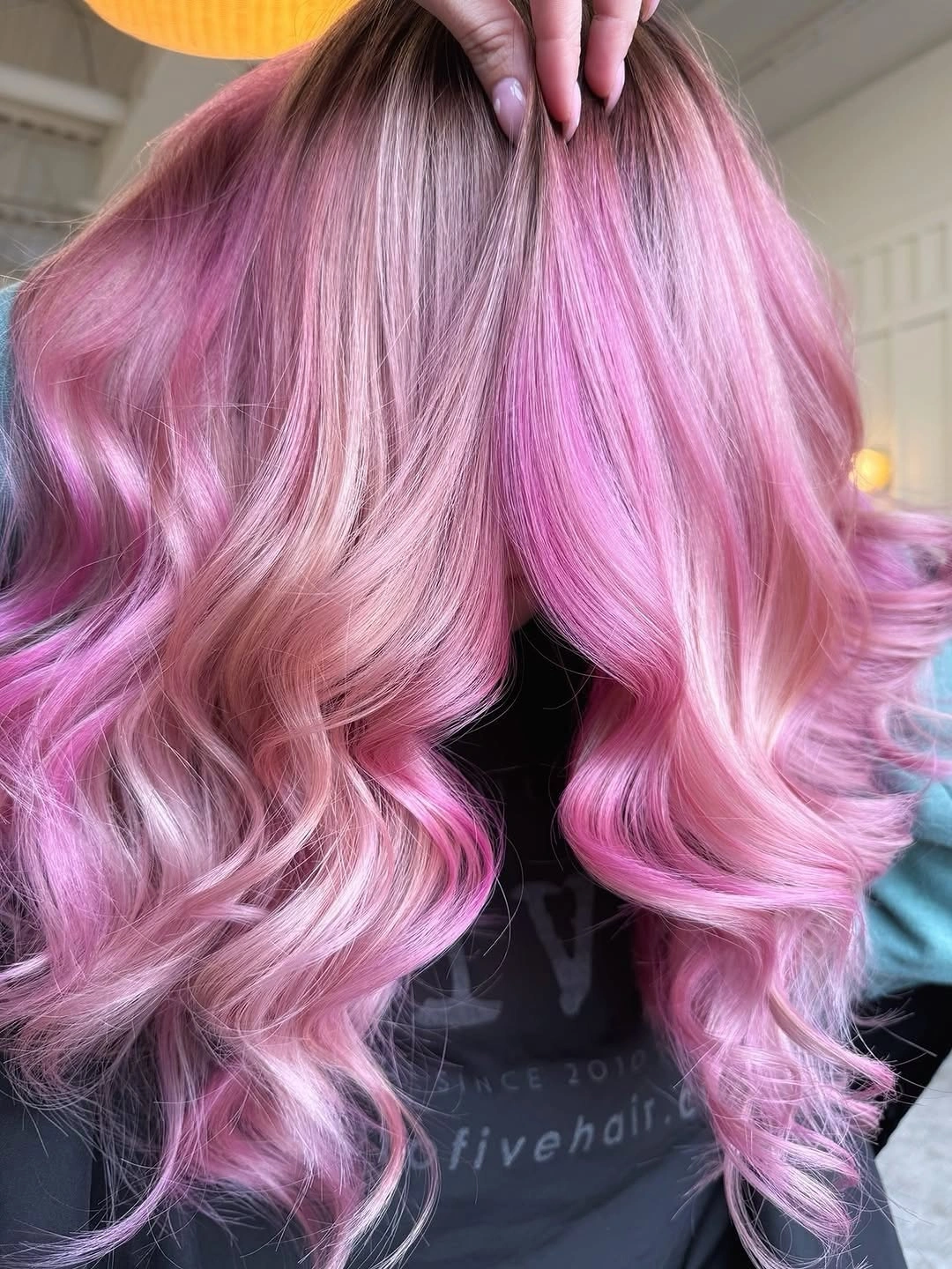 Fall hair colour ideas 2026 Cotton Candy Pink With Soft Dimension