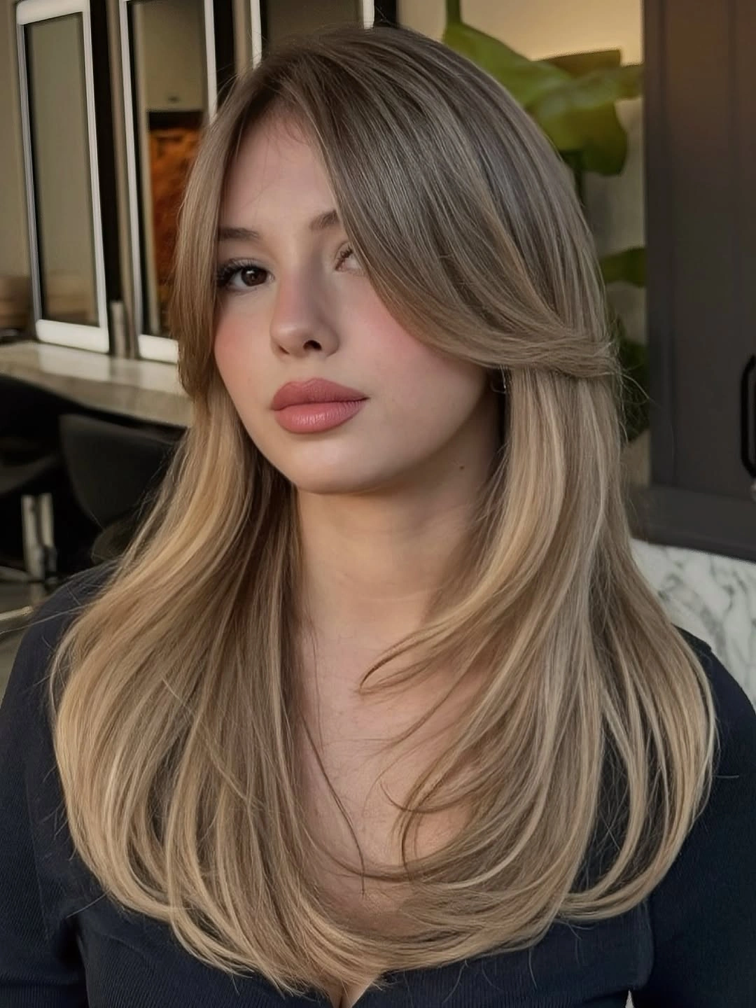 fall haircuts for women 2026 Soft Vanilla Blonde Layers With Floating Curtain Bangs