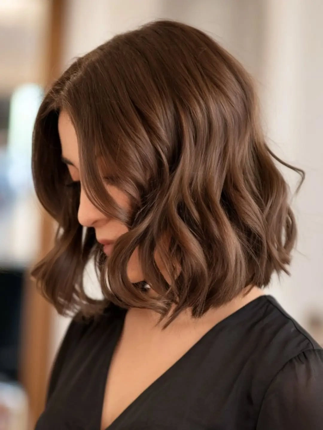 fall haircuts for women 2026 French-Inspired Wavy Bob With Soft Texture