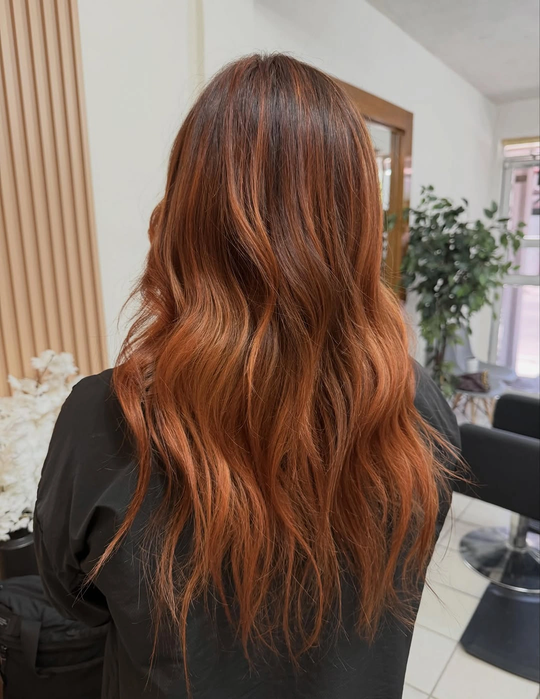 fall medium haircuts 2026 Warm Cinnamon Waves That Feel Like Autumn