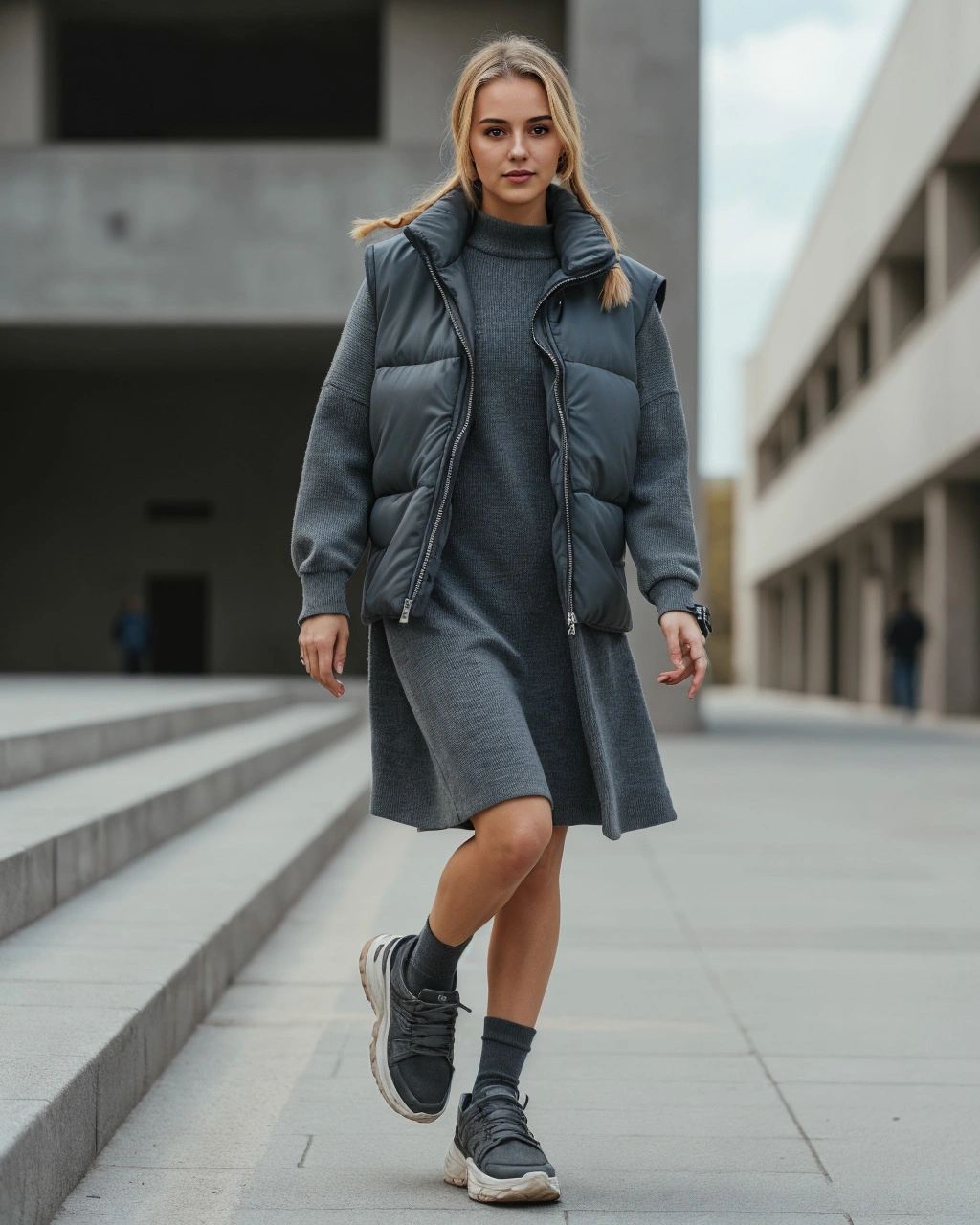fall sweater dress outfits 2026 Sporty Sweater Dresses Styled With Sneakers for Busy Fall Days