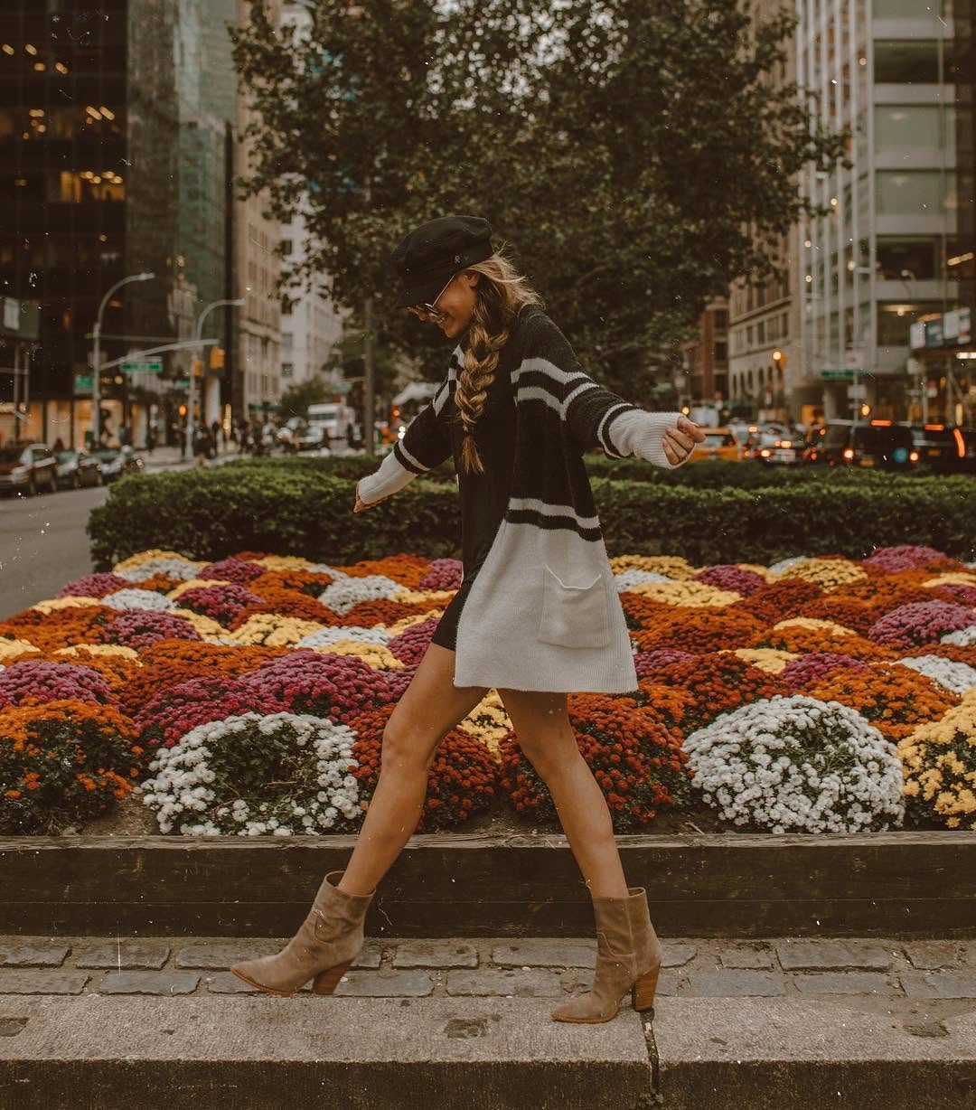 fall sweater dress outfits 2026 Black and White Sweater Dresses for Effortless City Walks