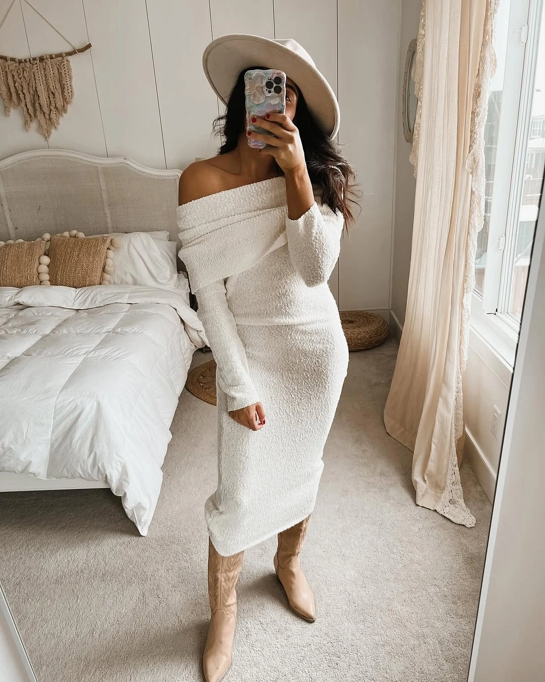 fall sweater dress outfits 2026 Elegant Off-the-Shoulder Sweater Dresses for Cozy Date Nights