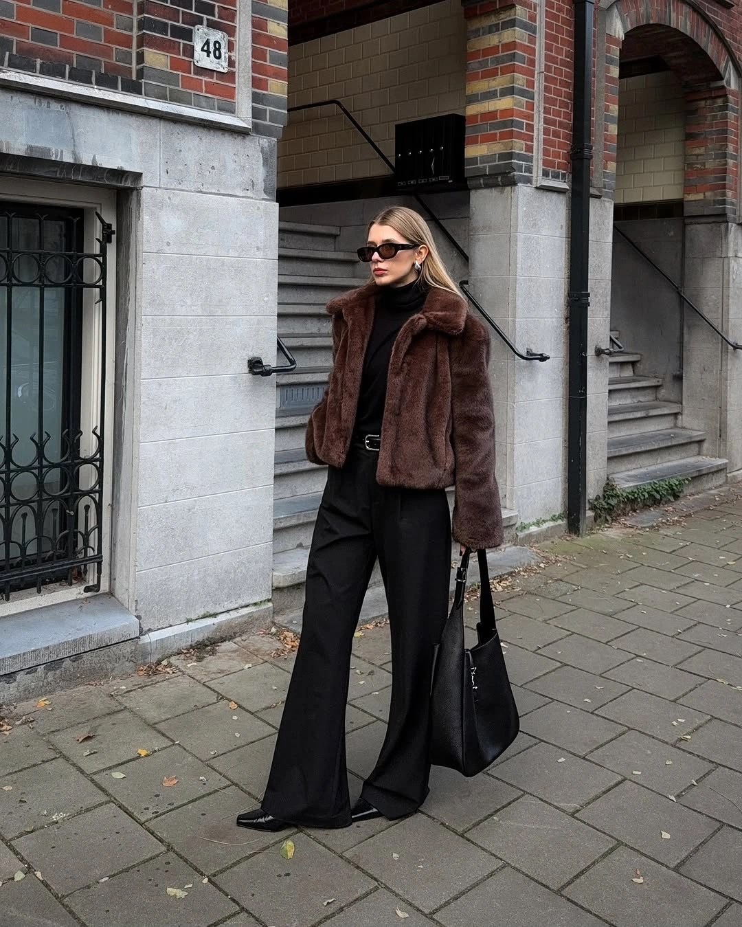 faux fur jacket Chocolate Faux Fur Meets Modern Monochrome