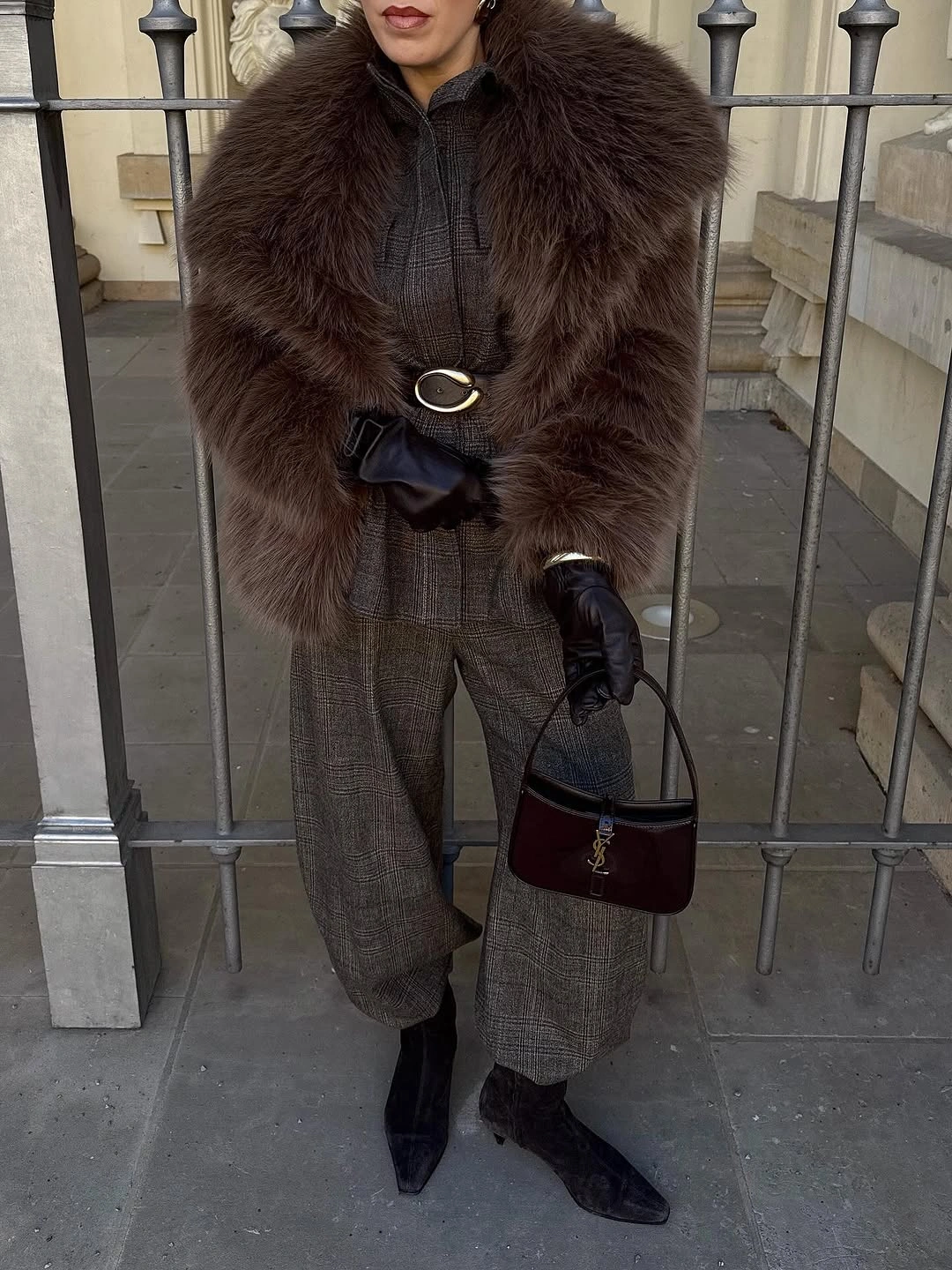 faux fur jacket Tailored Plaid and Faux Fur for a Refined Winter Wardrobe