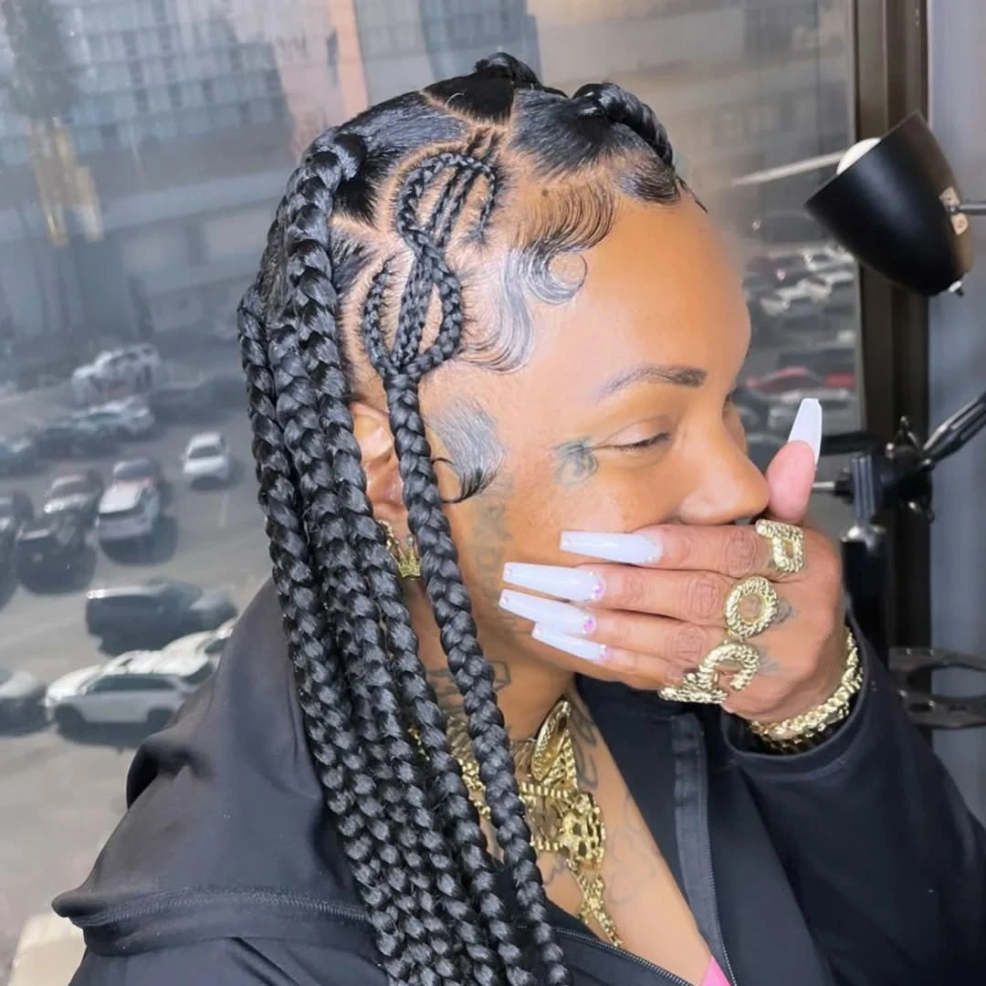 feed in braid hairstyles Creative Feed-In Braids with Sculpted Side Designs