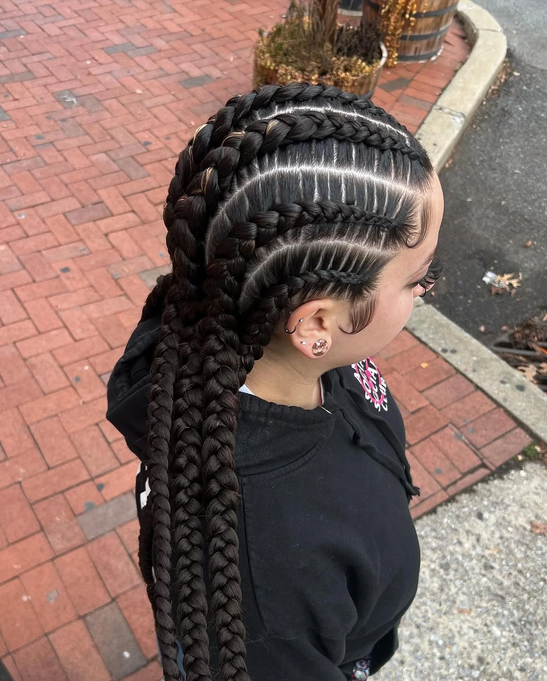 feed in braid hairstyles Long Straight-Back Feed-In Braids with Bold Definition