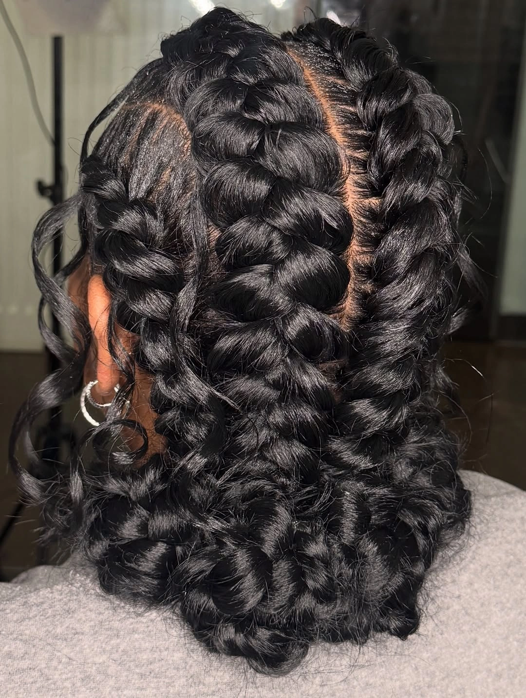 feed in braid hairstyles Chunky Feed-In Braids with Loose Romantic Curls