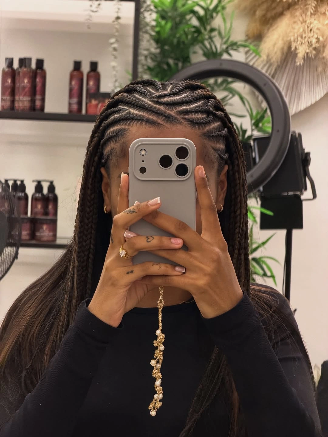 feed in braid hairstyles Long Feed-In Braids with Soft Side Sweeps