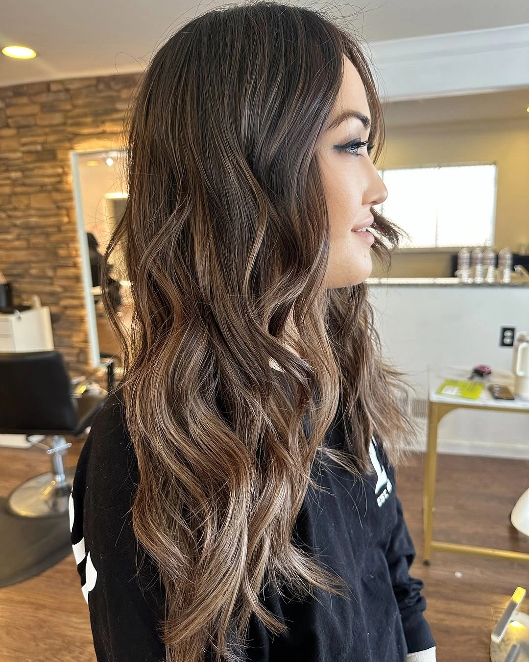 full head babylights blonde on brown hair Natural Brown Babylights with Soft Face-Framing Brightness