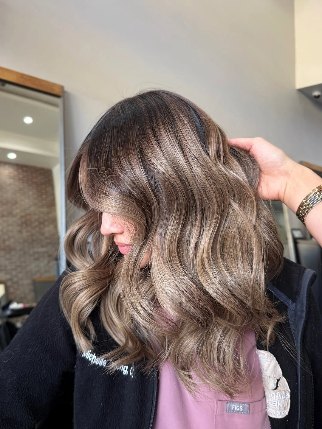 full head babylights blonde on brown hair Soft Bronde Babylights with Touchable Medium Waves