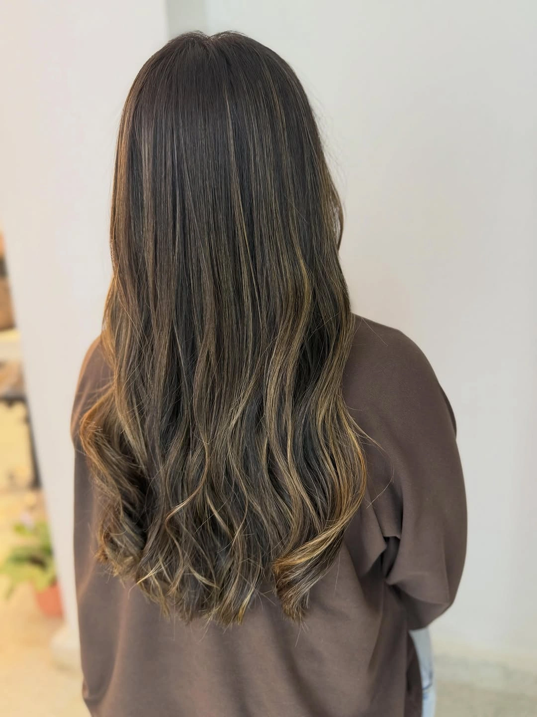 full head babylights blonde on brown hair Natural Dark Brown Babylights with Soft Golden Ends