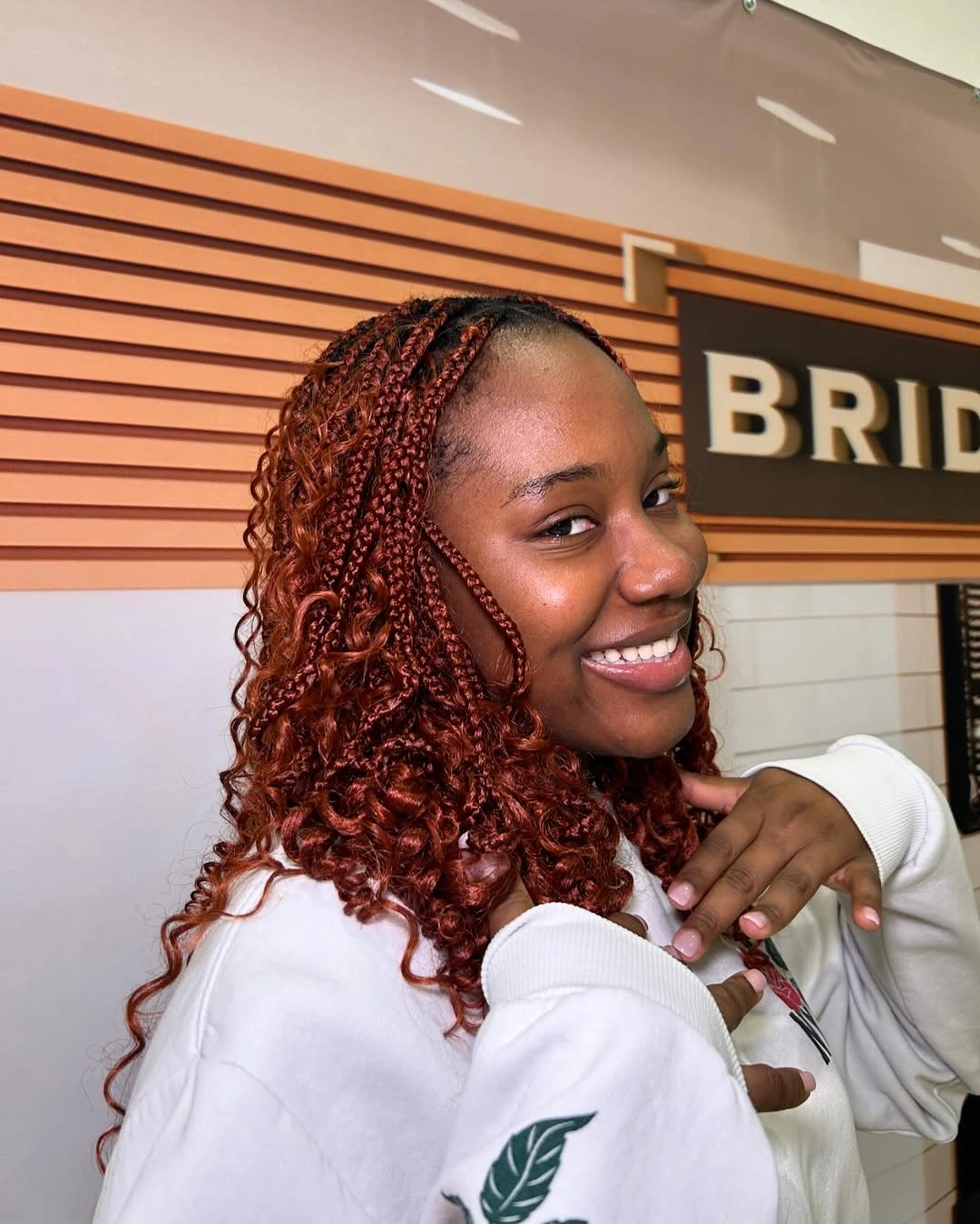 goddess braid Rich Burgundy Goddess Braids with Glossy Curly Ends