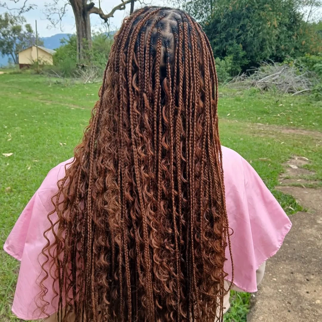 goddess braid Warm Brown Goddess Braids with Soft Boho Movement