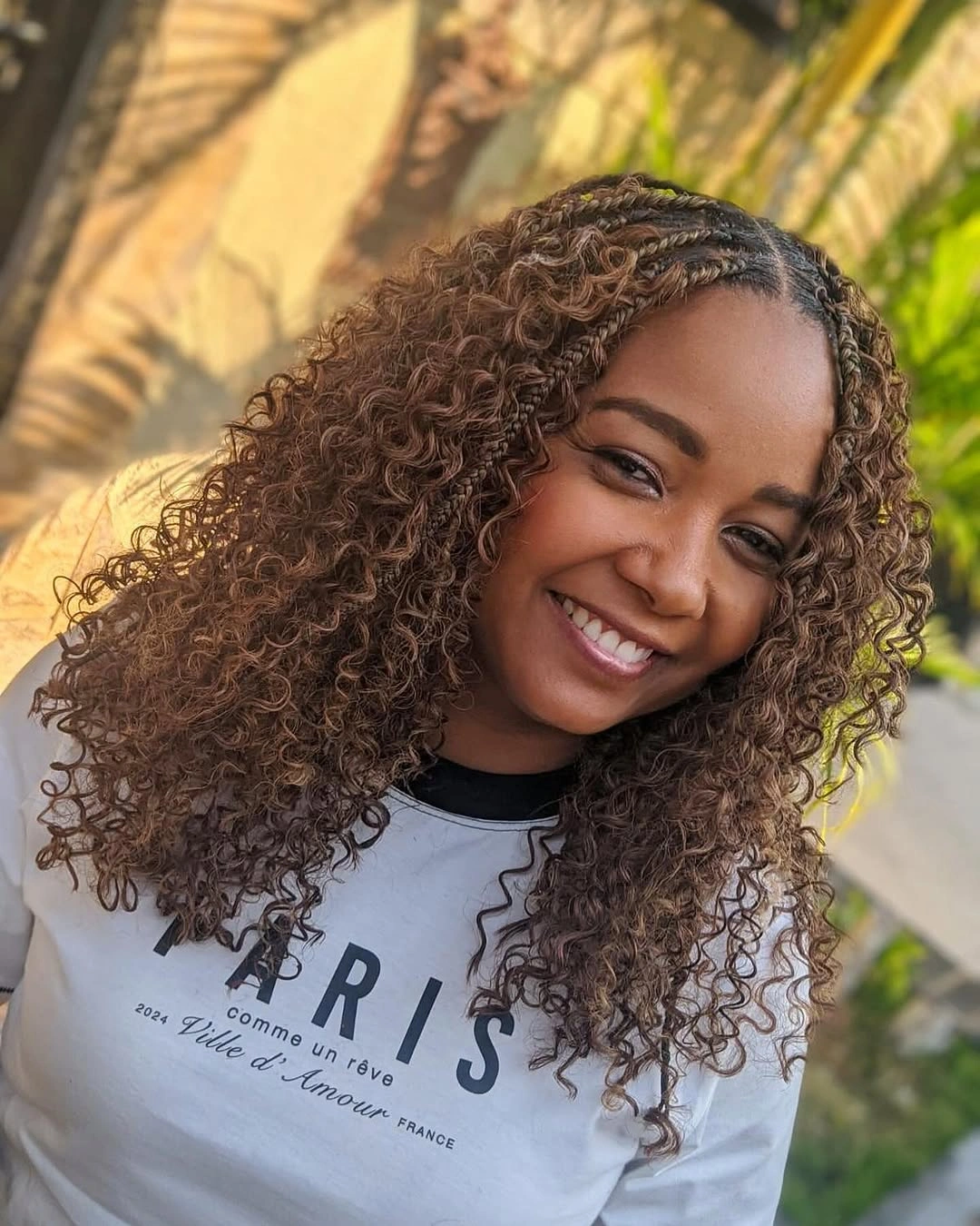 goddess braid Soft Honey Brown Goddess Braids with Romantic Curly Volume