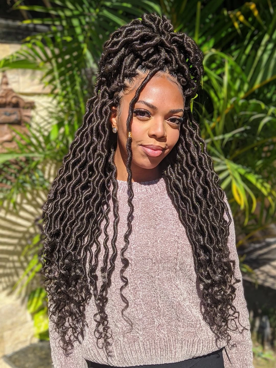 goddess braid Half-Up Goddess Braids with Romantic Curly Length