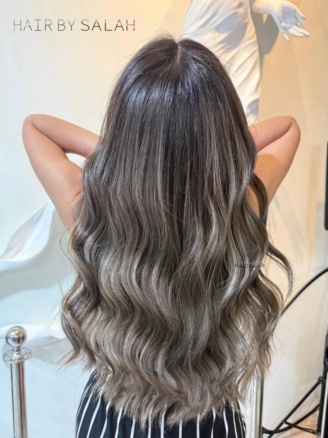 Hair Lowlights: Color Ideas and Inspiration Smoky Mushroom Lowlights for a Modern Cool Brunette