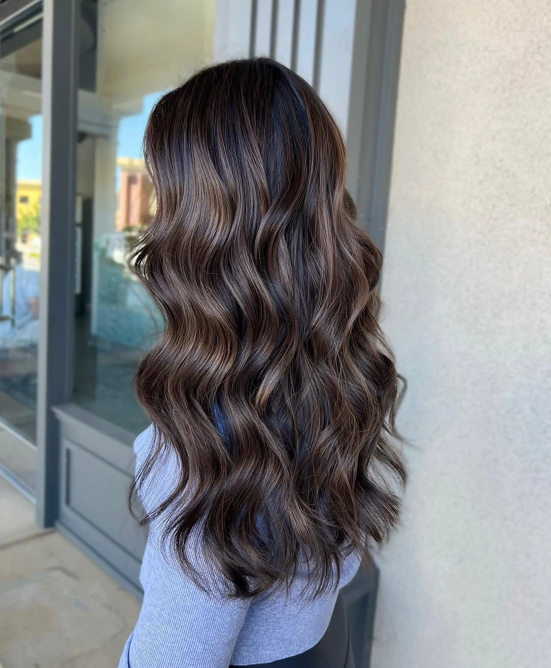 Hair Lowlights: Color Ideas and Inspiration Glossy Mocha Brunette with Seamless Dimensional Lowlights