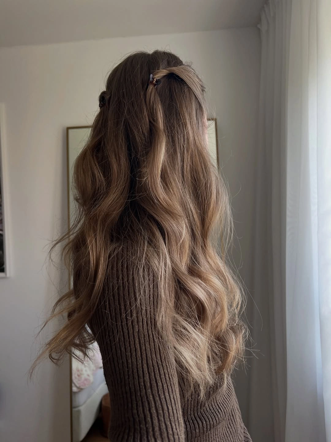 heatless curls hairstyle Relaxed Half-Up Waves with Minimalist Charm