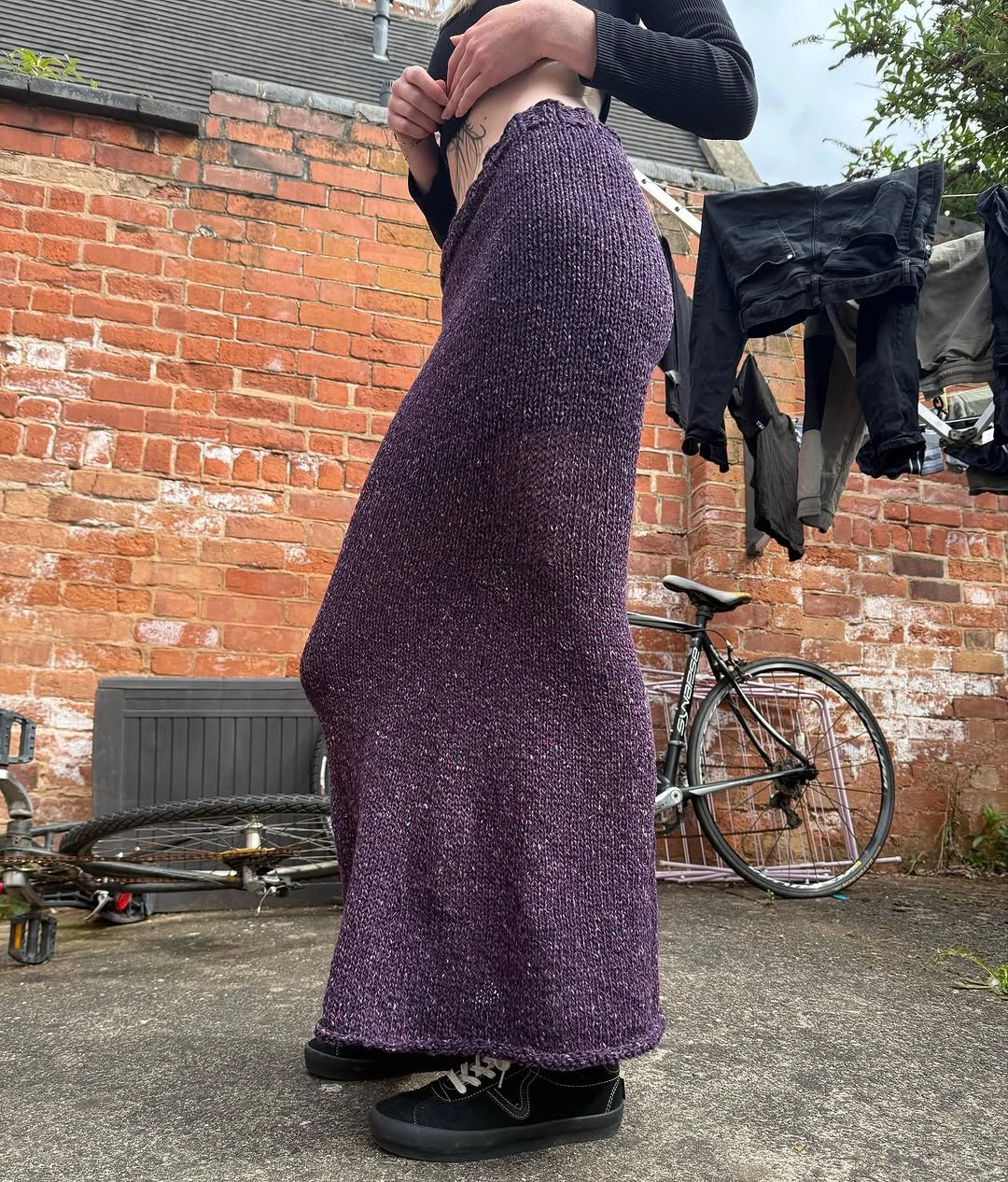 knit skirt outfits fall 2026 Rich Plum Knit Skirt for Creative Fall Layering