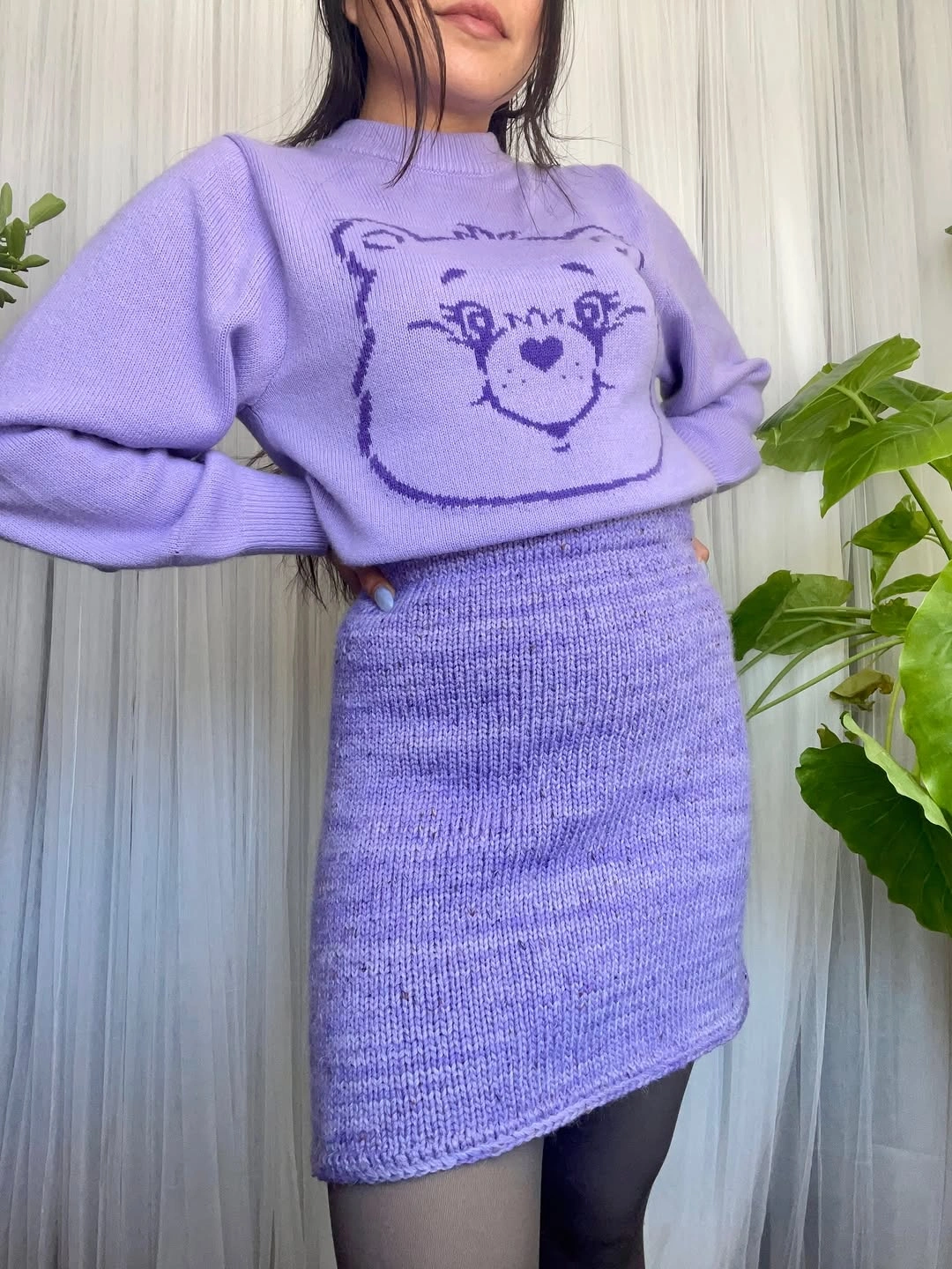 knit skirt outfits fall 2026 Playful Lavender Knits Add Personality to Fall