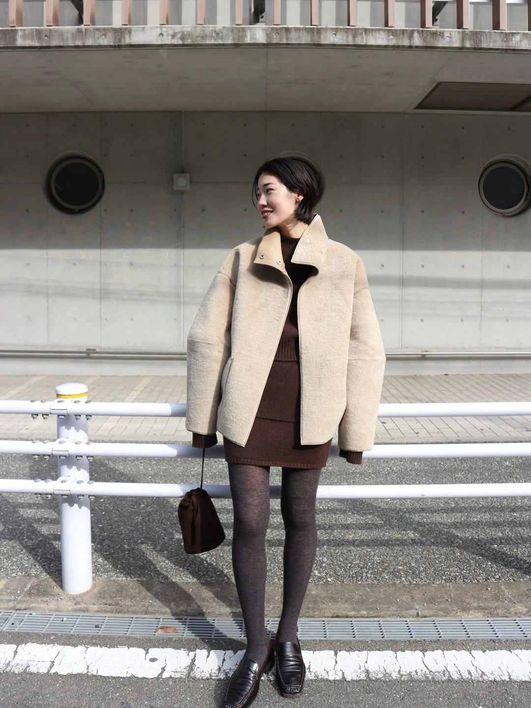 knit skirt outfits fall 2026 Minimal Beige Layers With Modern Japanese Influence
