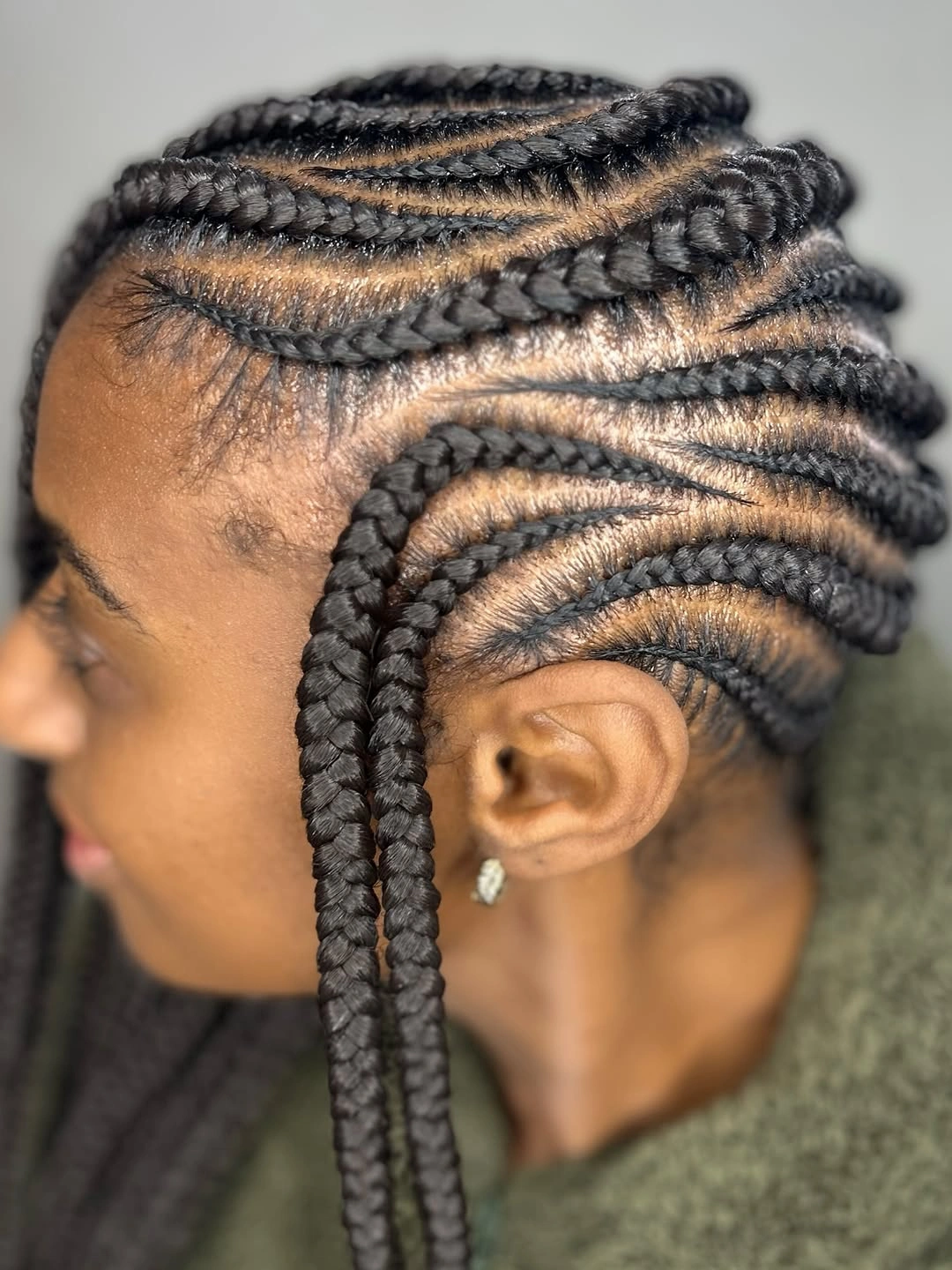 lemonade braid hairstyle Large Side Lemonade Braids with Bold Protective Styling