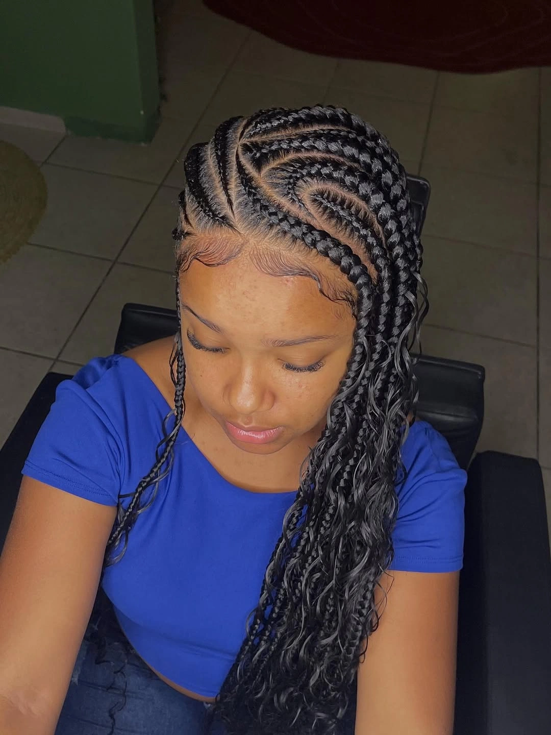 lemonade braid hairstyle Boho Lemonade Braids with Loose Water Wave Texture