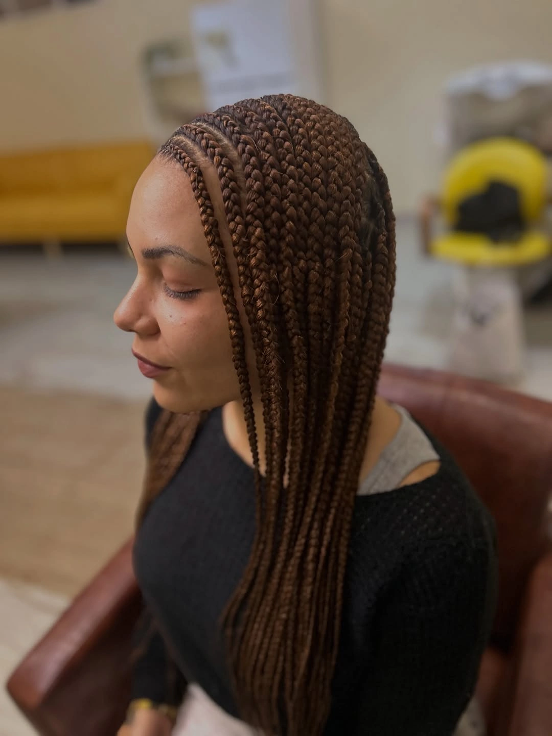 lemonade braid hairstyle Soft Auburn Lemonade Braids with a Natural Everyday Finish