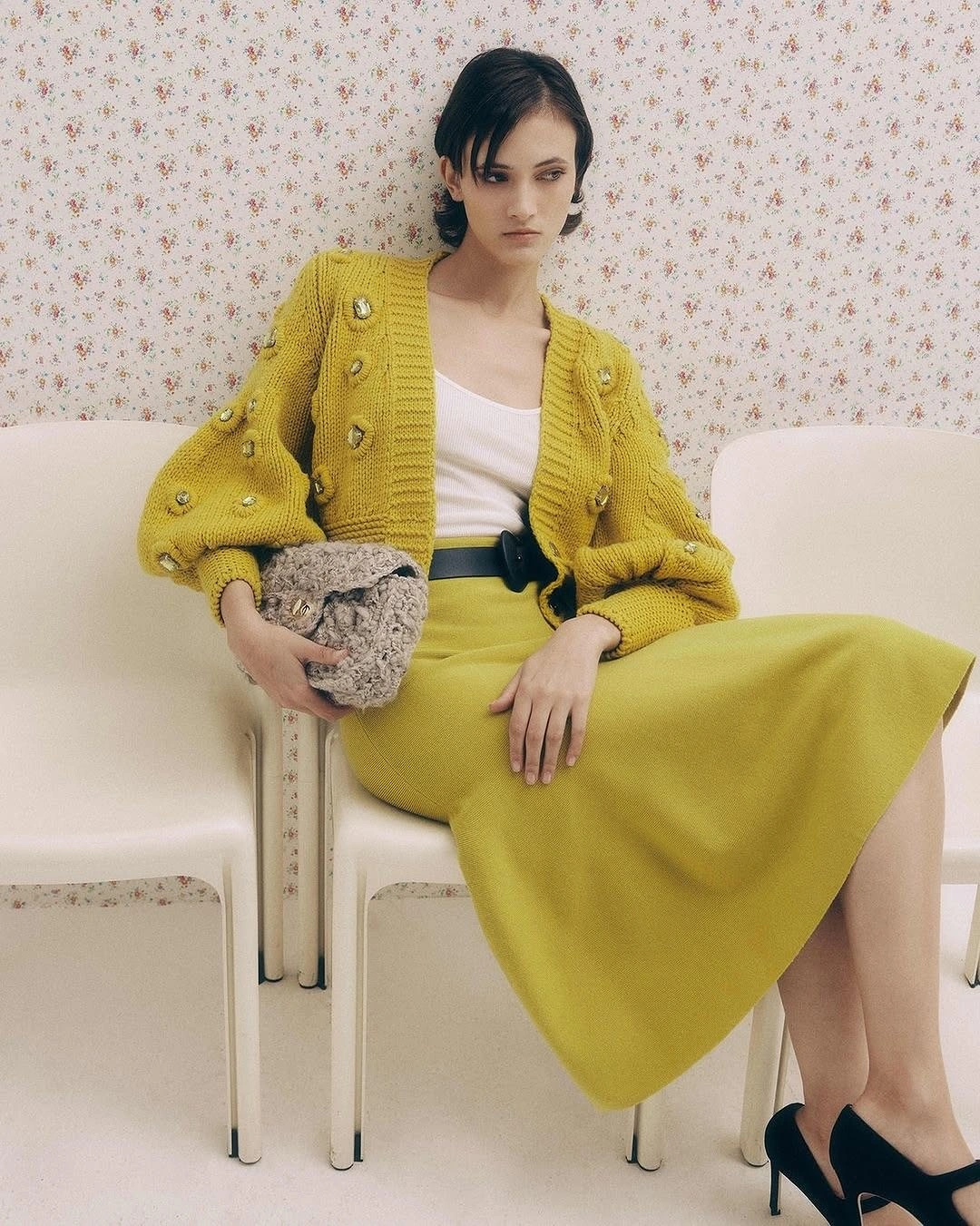midi skirt fall outfit 2026 Fresh Green Midi Skirt with Cozy Knitwear for a Colorful Fall Twist