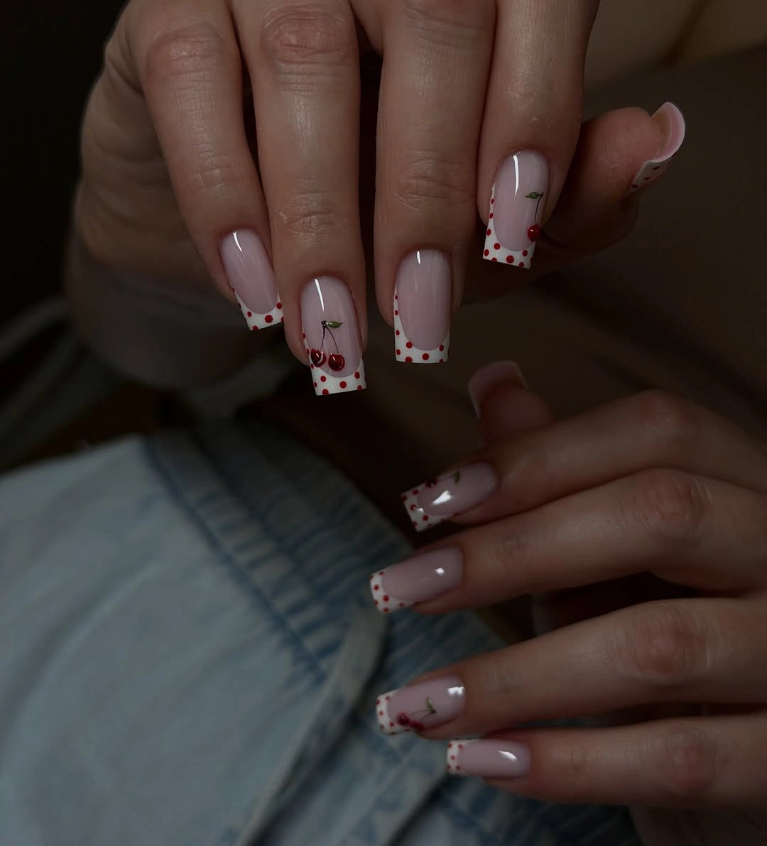 September nails color 2026 Dusty Mauve Squares With Leopard French Tips