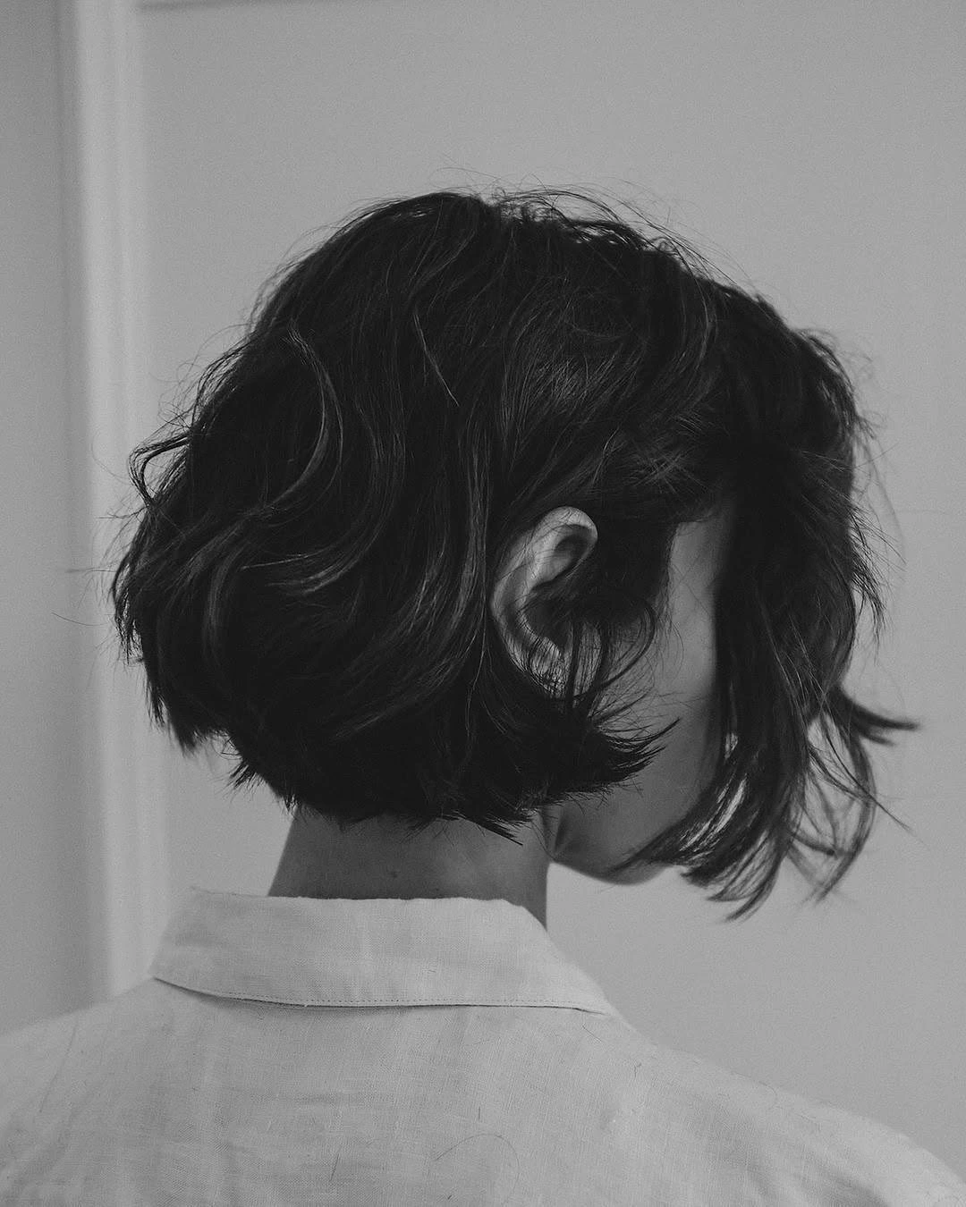 short bobbed hairstyle Textured Italian-Inspired Bob with Relaxed Volume
