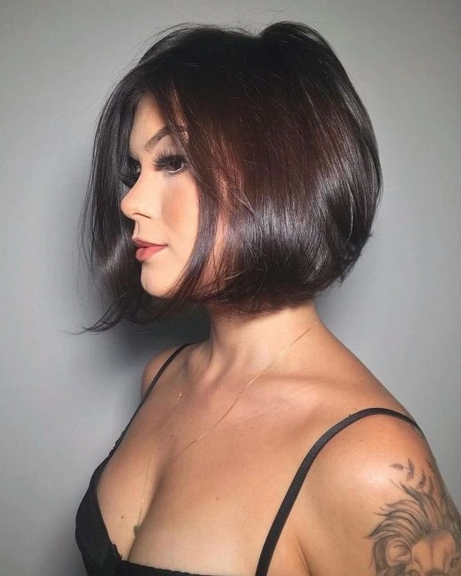 short bobbed hairstyle Glossy Rounded Bob with Soft Volume
