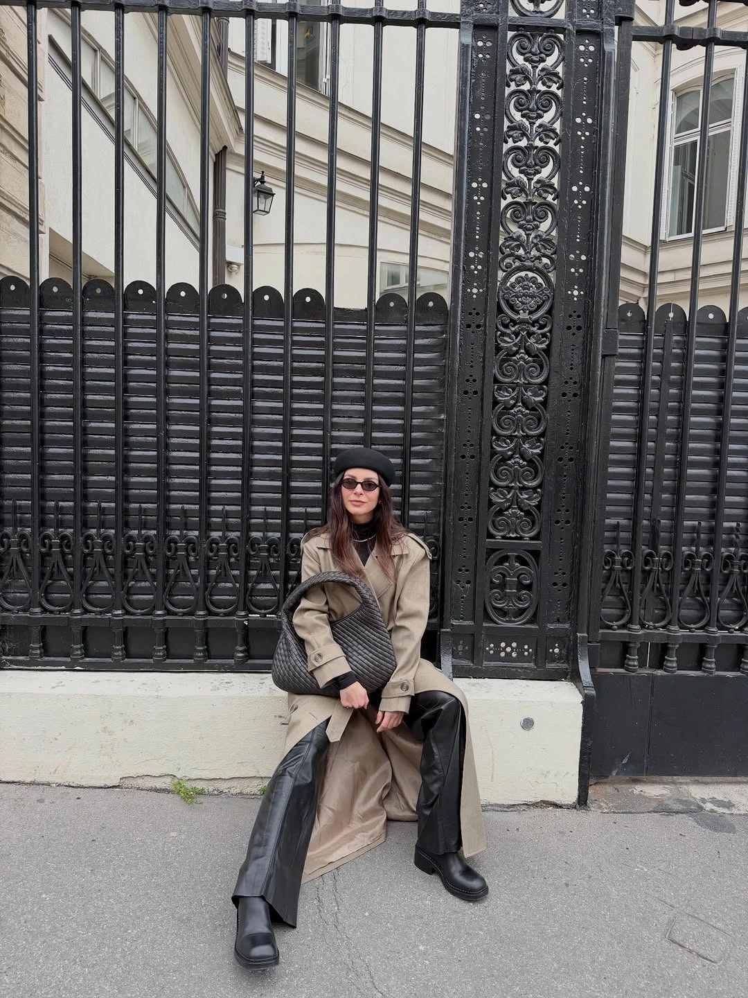 Trench coat fall outfits 2026 Parisian Leather Trousers with a Relaxed Trench