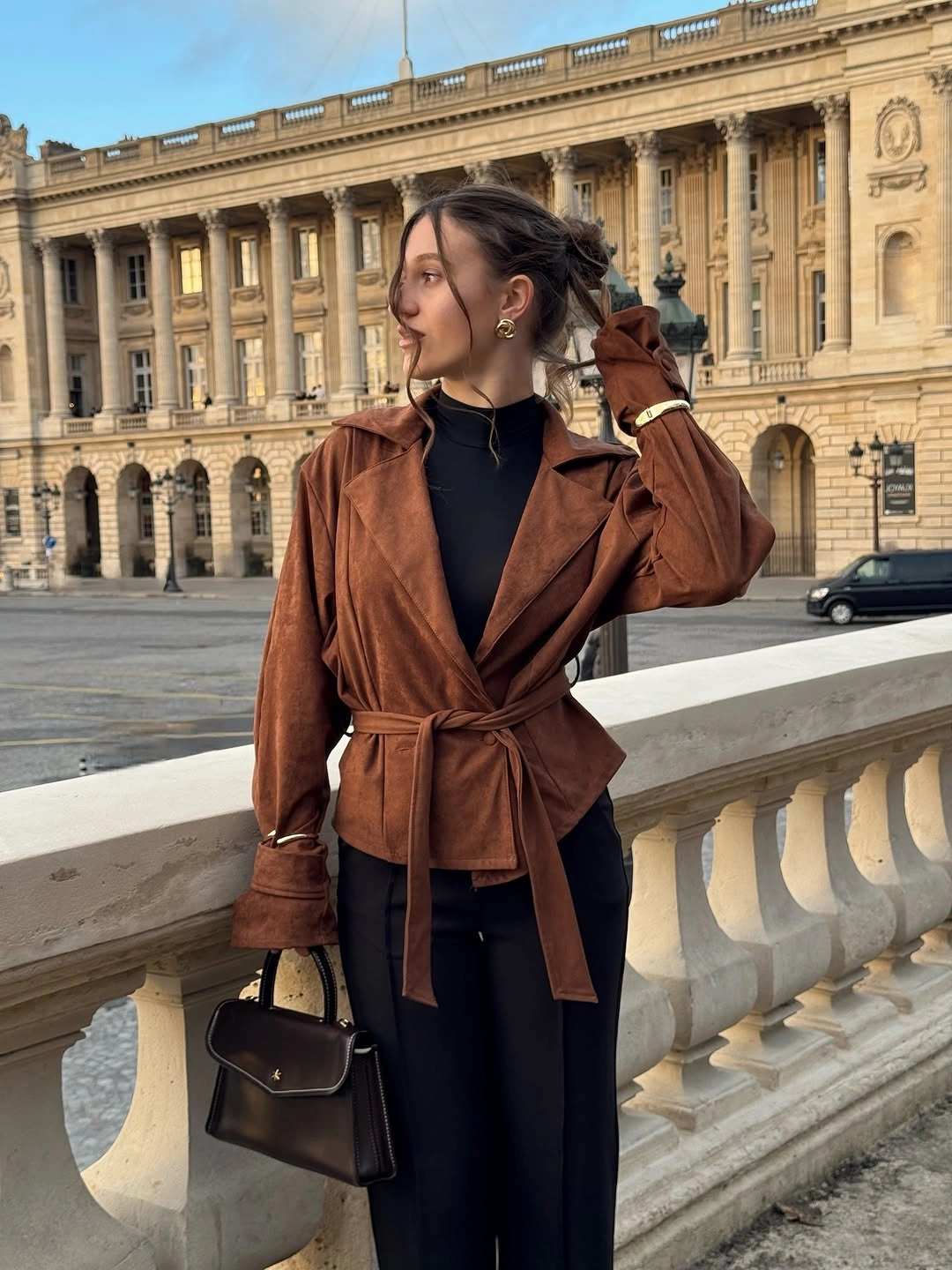 what are the best fall outfits for casual days? A Cinnamon Wrap Jacket That Elevates Everyday Elegance