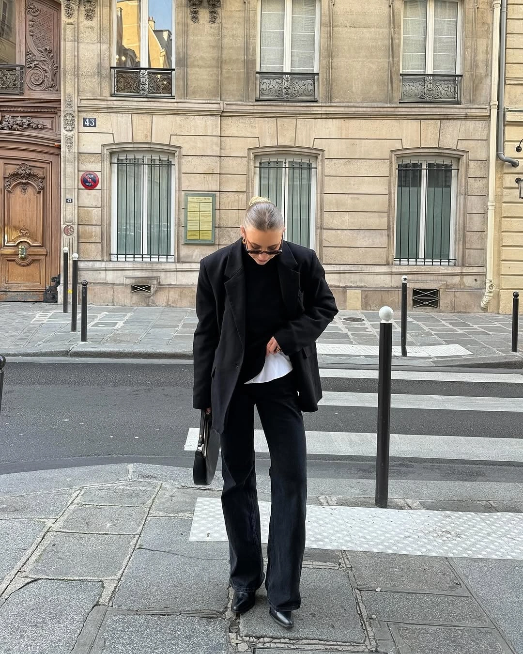 what are the best fall outfits for casual days? Parisian Black Tailoring That Always Looks Effortless