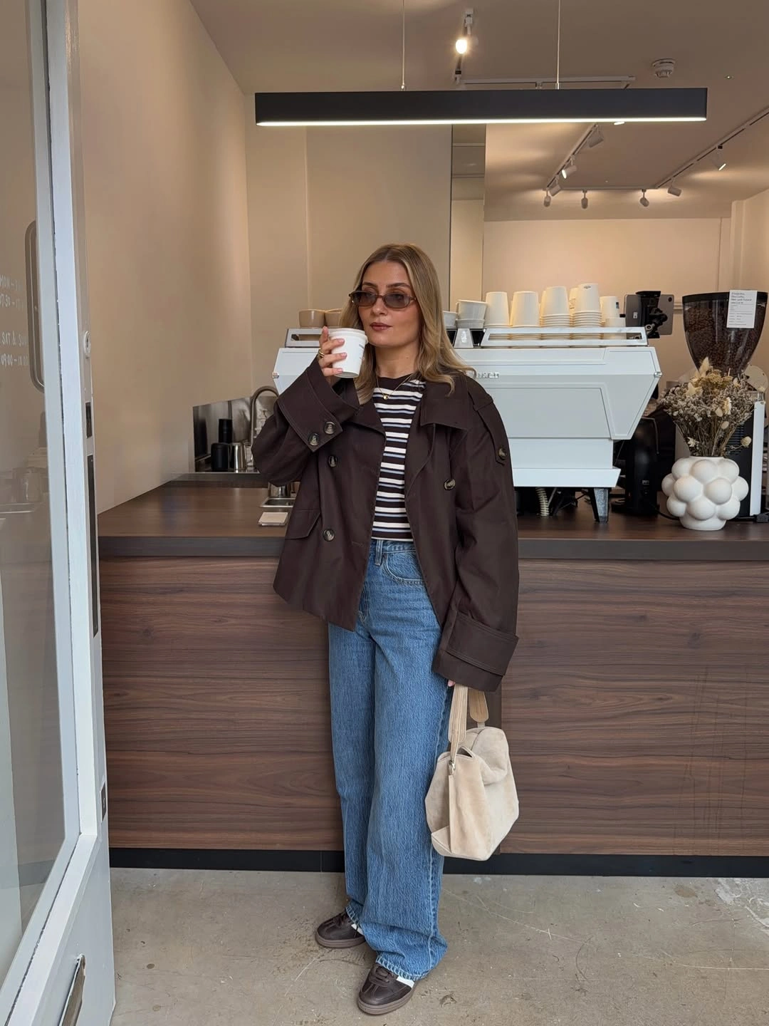 wide leg jeans outfit fall 2026 Chocolate Brown Layers for Everyday Coffee Runs