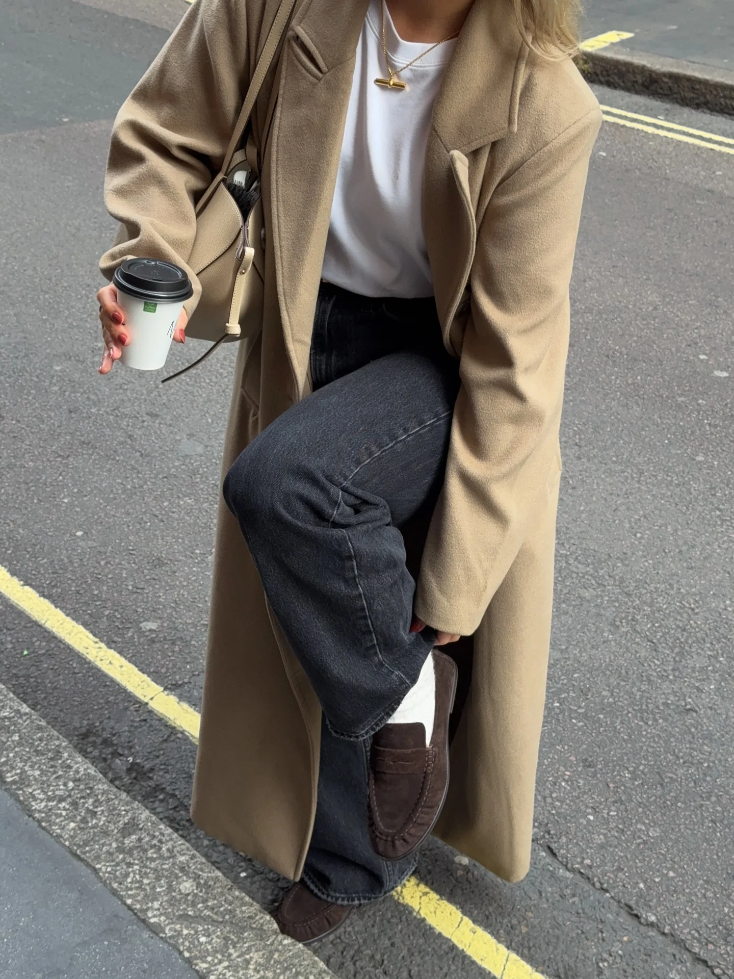 wide leg jeans outfit fall 2026 Long Camel Coats and Dark Denim Never Fail