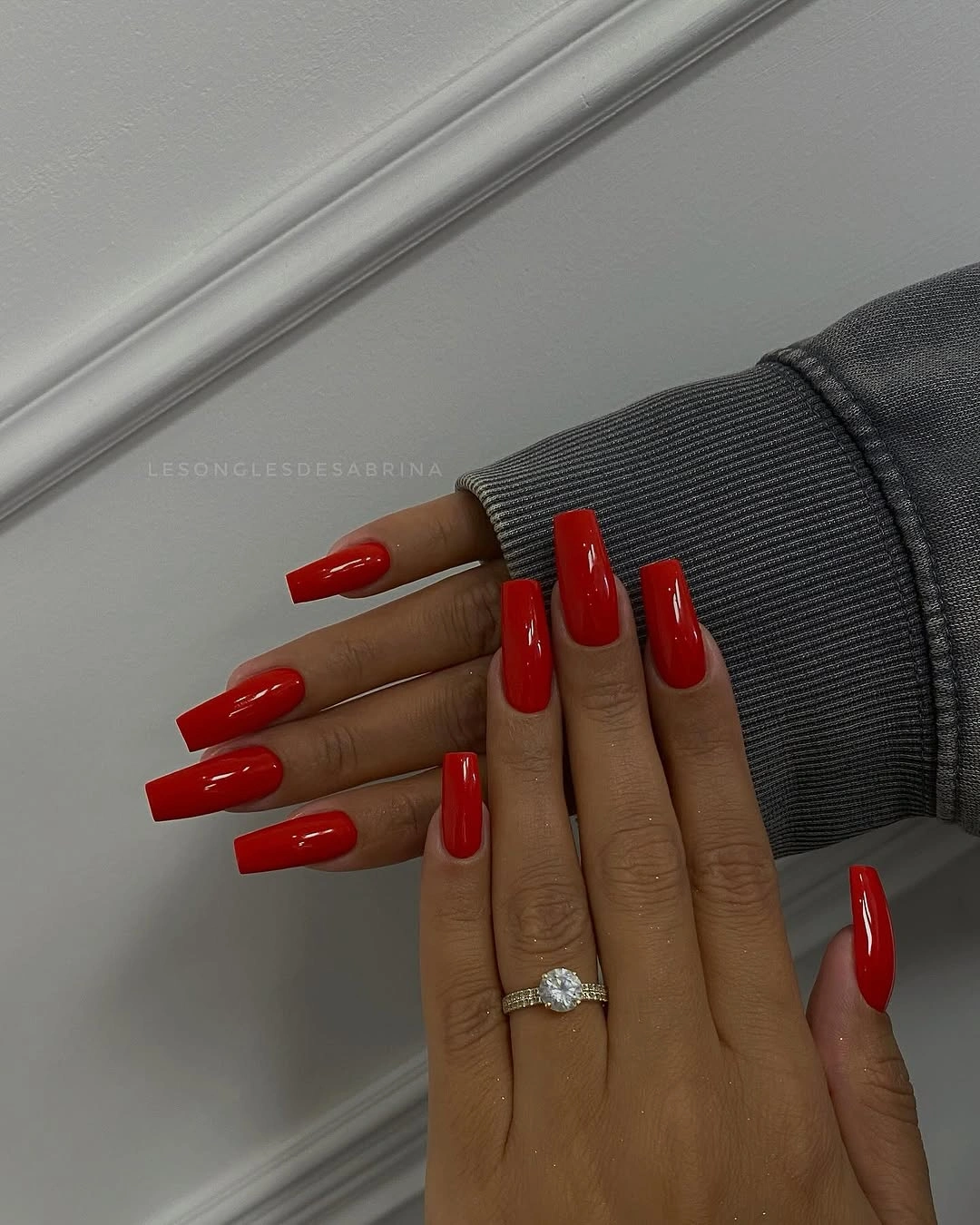 Long coffin nails with milky white and sheer pink contrast