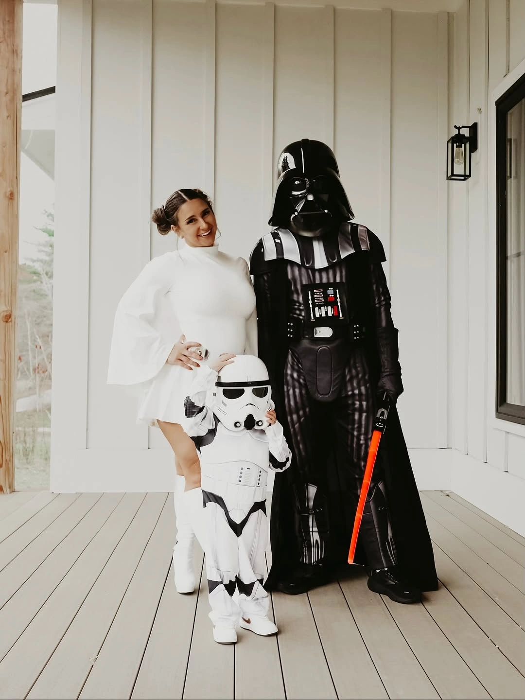 Black and white family science fiction inspired Halloween costumes