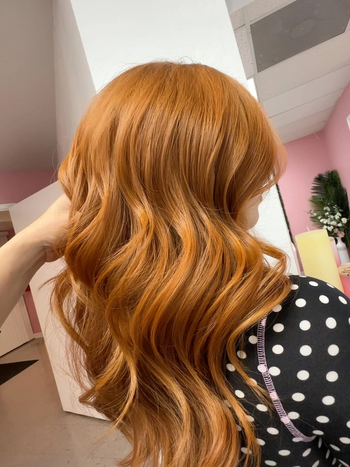 golden copper long waves with luminous warm ends