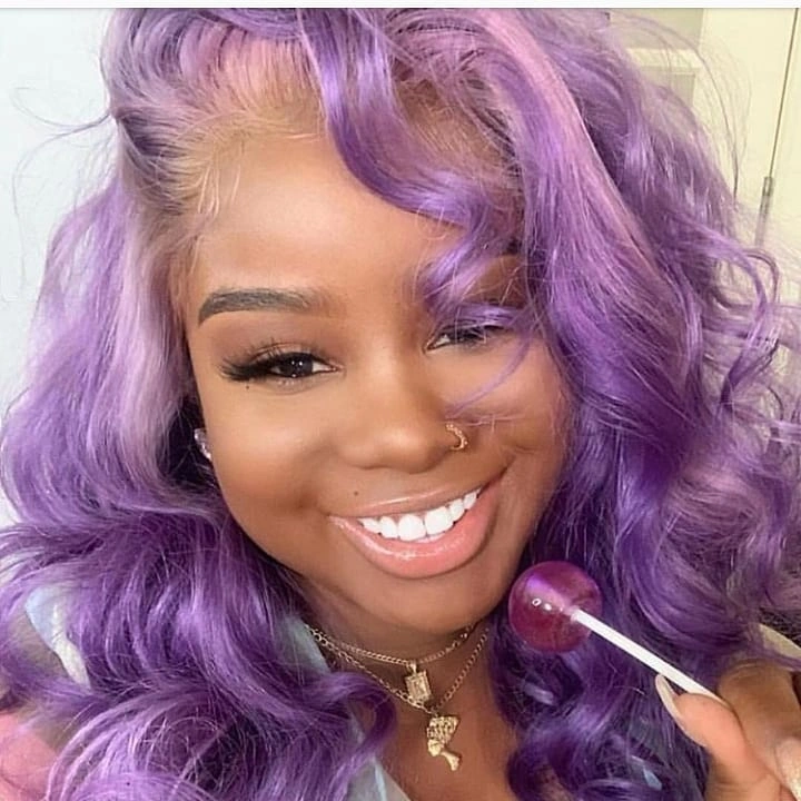 Long lavender purple waves with swept front section